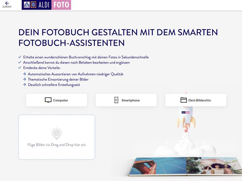 Praktisch: Fotos lassen sich direkt vom Smartphone hochladen und einbinden.