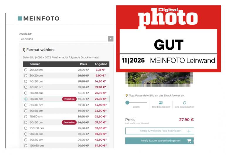 Meinfoto Fotoleinwand Testergebnis
