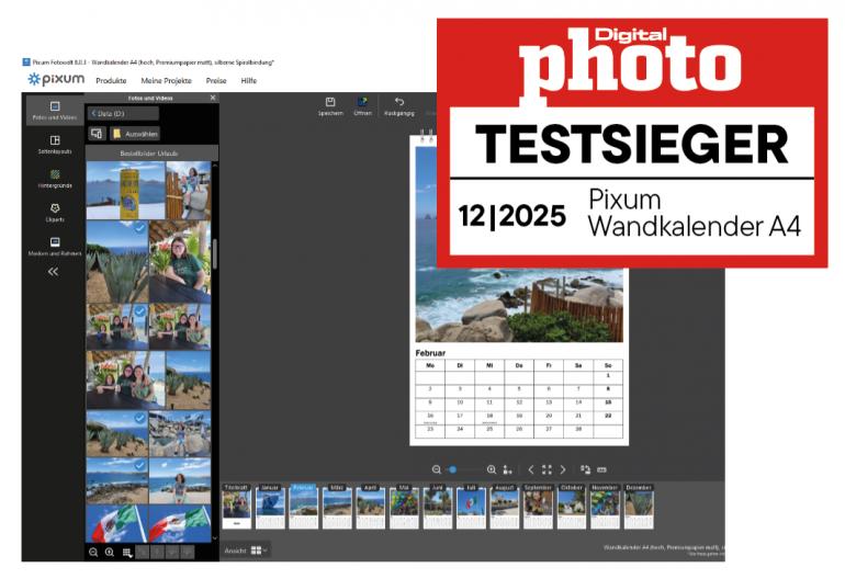 Pixum Digitaldruck-Kalender Testergebnis