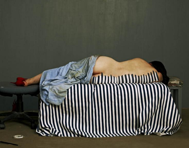 Malerei und Fotografie verschmelzen in diesem Bild.