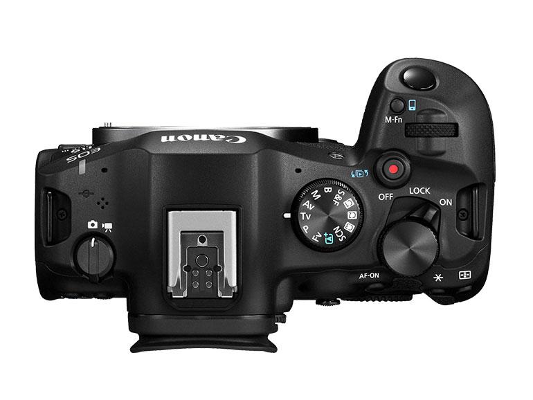 Bedienelemente der Canon EOS R6 Mark III.