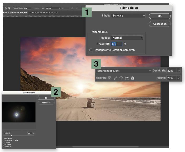 Lichtreflexion einfügen