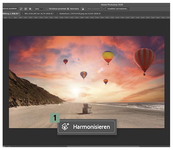 Harmonisieren der Heißluftballons