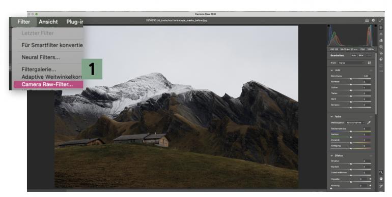 Maskenbedienfeld öffnen