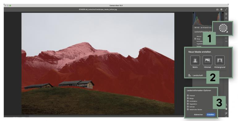 Landschaftsdetails erkennen lassen