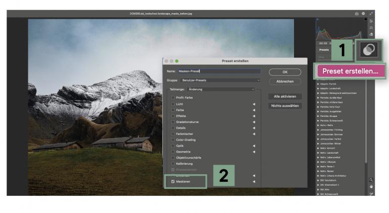 Eigene Masken-Presets speichern