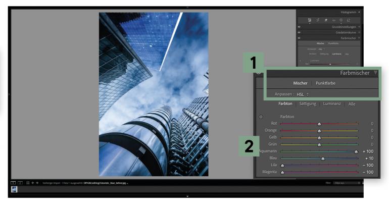 Futuristischer Look für Stadtfotos dank Lightroom Classic: nur 5 Schritte
