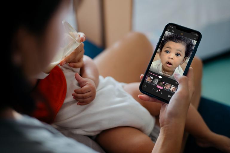 Baby- und Neugeborenenfotografie mit Radiant Baby &amp; Newborn Photos auf dem Smartphone.