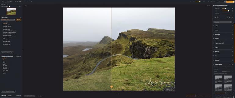 In wenigen Sekunden nimmt Radiant Photo 2 die ersten Anpassungen vor.