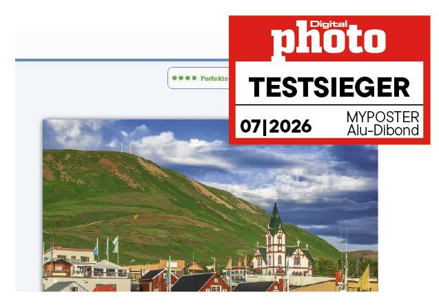 MYPOSTER Alu-Dibond Testergebnis