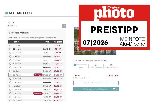 MEINFOTO Alu-Dibond Testergebnis