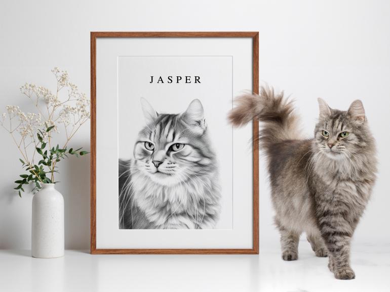 Da staunt sogar das Model. Verwandeln Sie ein Haustierporträt in ein Kunstwerk.