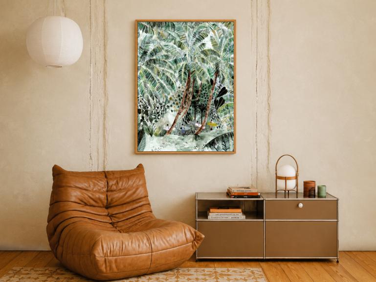 Botanische Motive bringen Ruhe und einen natürlichen Touch in den Raum.