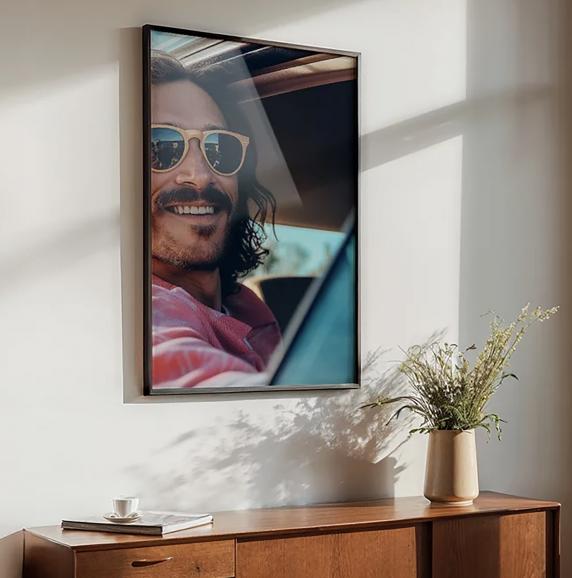 Bei MYPOSTER lassen sich Acrylglas-Wandbilder auch im Rahmen bestellen. Das sorgt für eine besonders edle Optik.