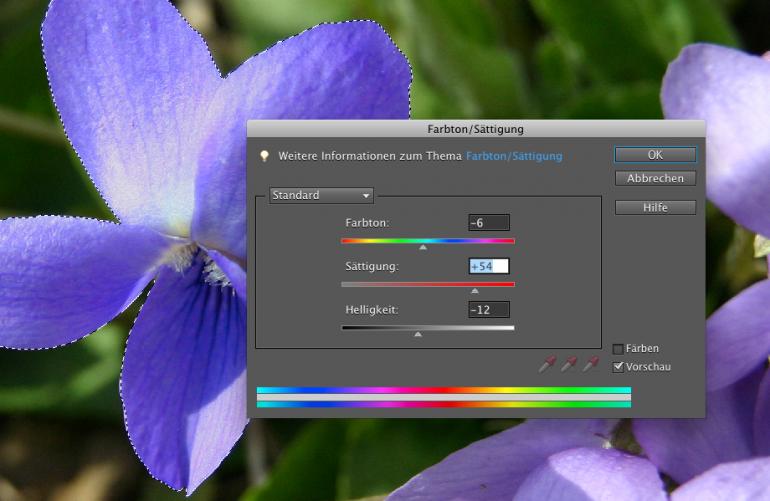 Photoshop Elements 9: Farbton & Sättigung