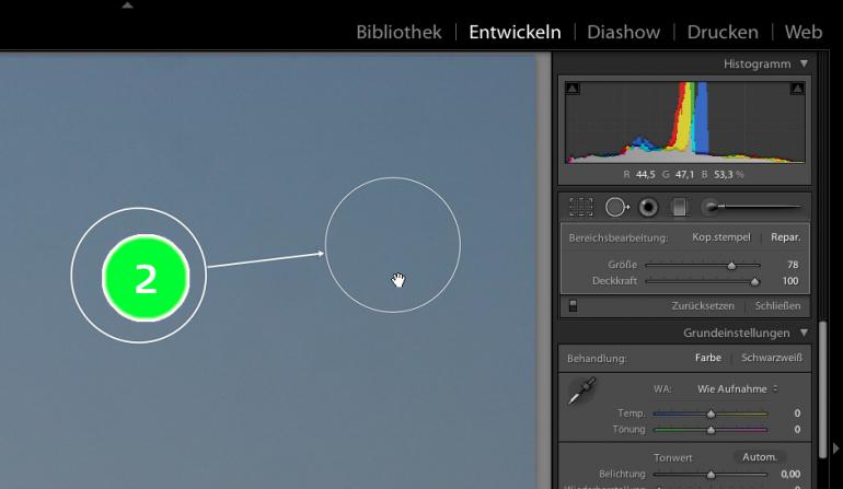 Lightroom: Flecken entfernen