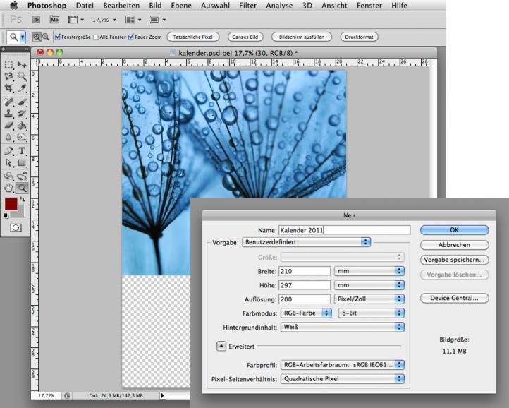 Kalender mit Photoshop gestalten