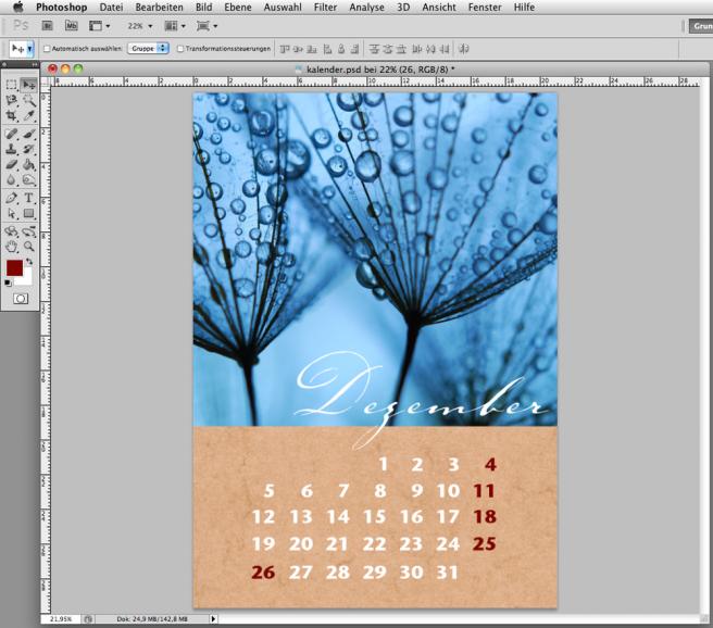 Kalender mit Photoshop gestalten