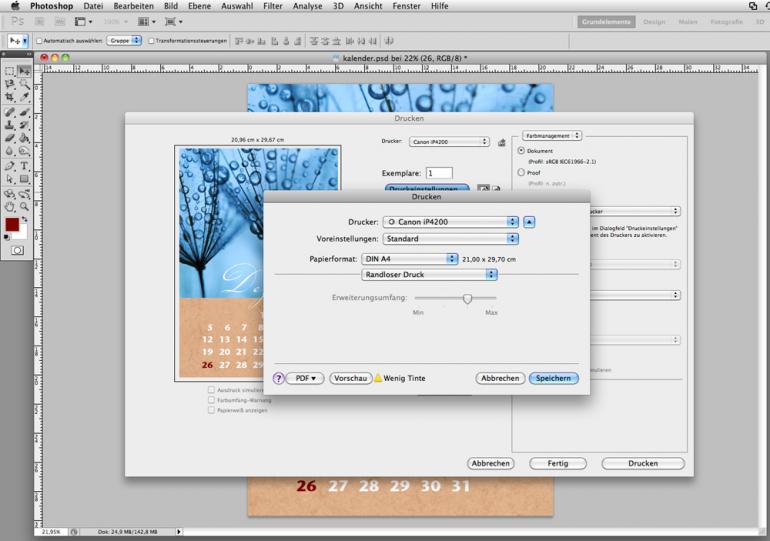 Kalender mit Photoshop gestalten