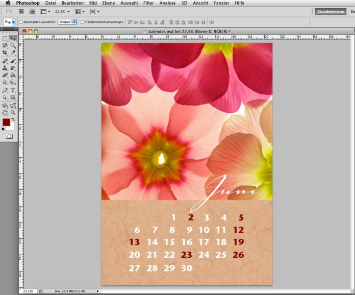 Kalender mit Photoshop gestalten