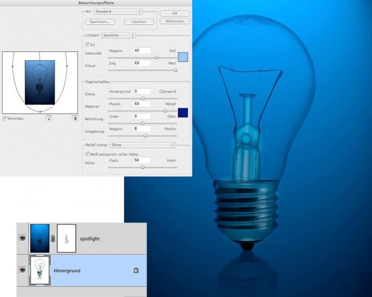 Photoshop: Glühbirne zum Leuchten bringen