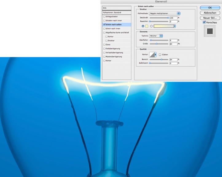 Photoshop: Glühbirne zum Leuchten bringen