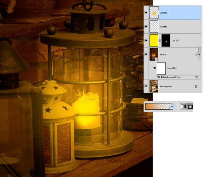 Photoshop: Brennende Kerzenflamme erzeugen