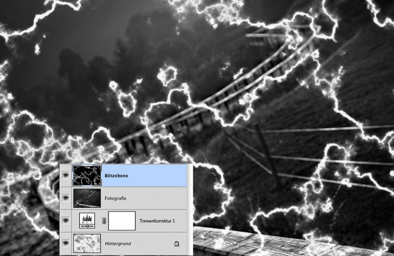 Photoshop: Blitzeinschlag hinzufügen