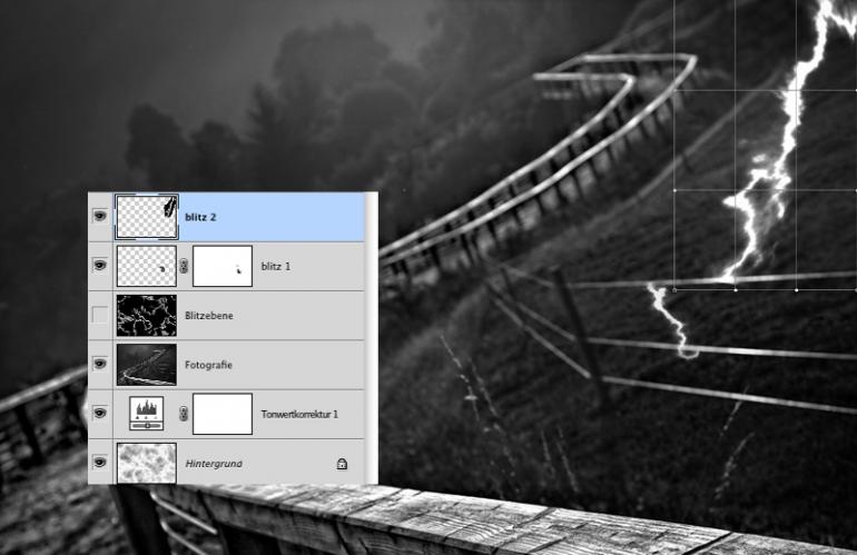 Photoshop: Blitzeinschlag hinzufügen