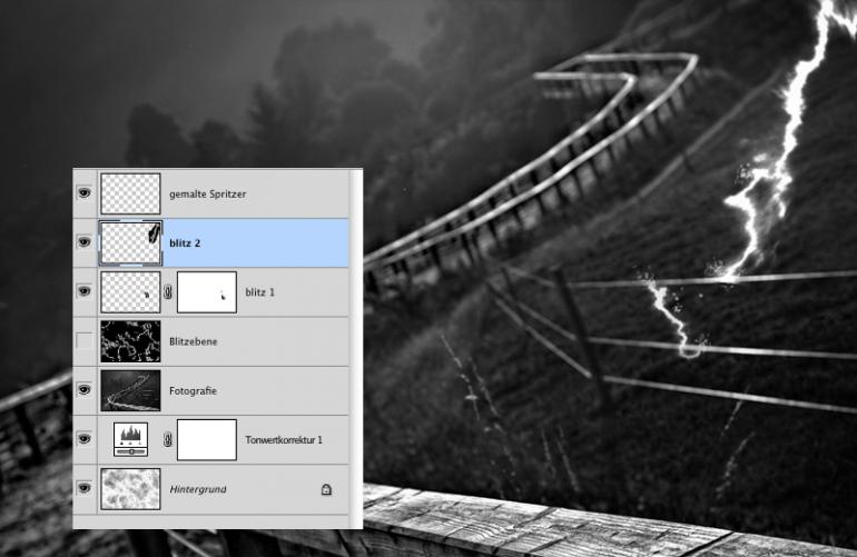 Photoshop: Blitzeinschlag hinzufügen