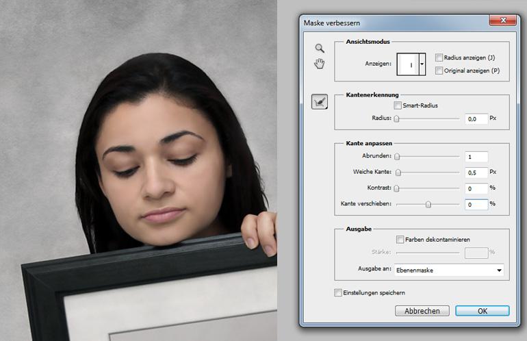 Photoshop: Die Frau im Rahmen