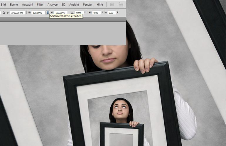 Photoshop: Die Frau im Rahmen