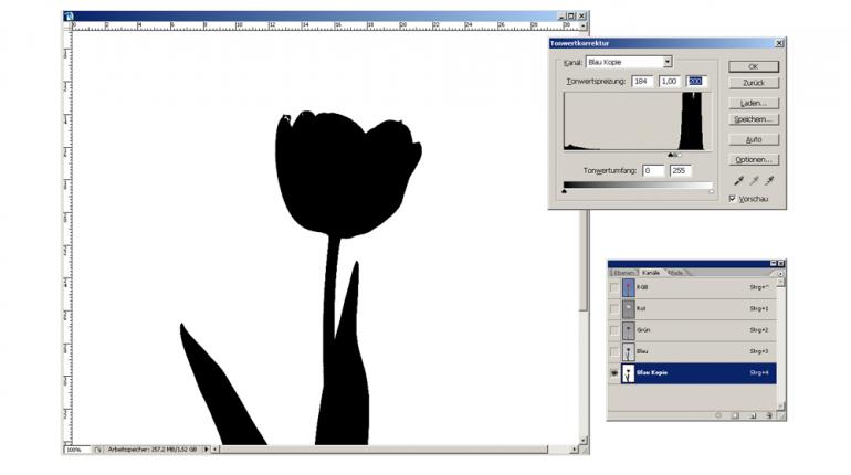 Photoshop: Freistellen mit Farbkanälen