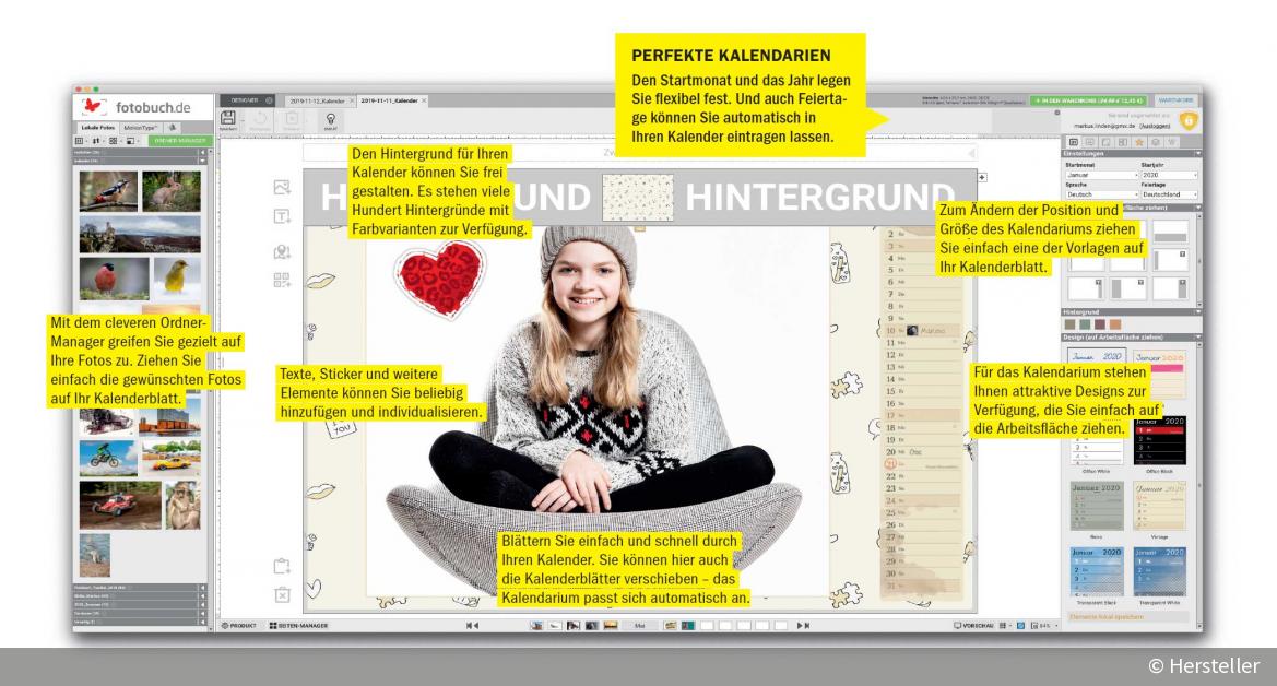 Individuelle Fotokalender Mit Designer 3 Gestalten