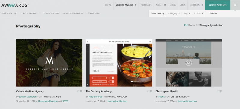 Screenshot: Awwwards